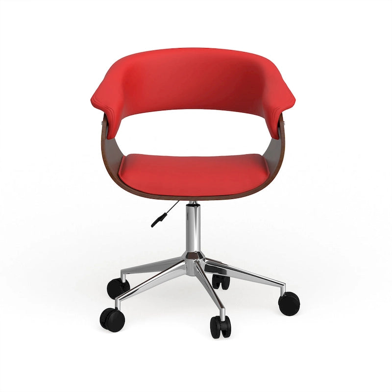 Carson Carrington Sauoarkrokur Faux Leather Office Chair with Chrome Base