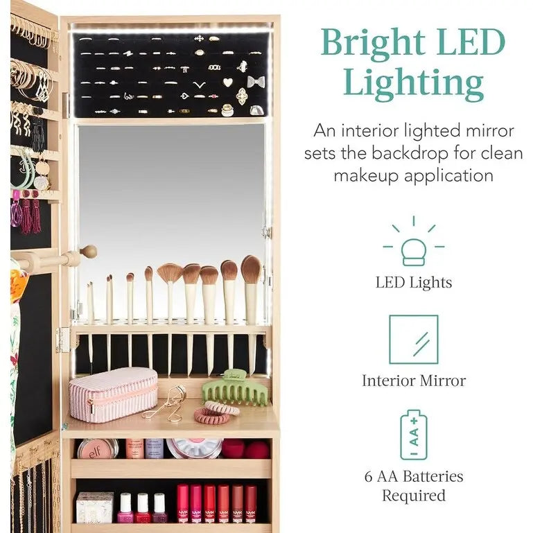Specchiera portagioie a LED - 4.5 P x 14.5 L x 42.5 A