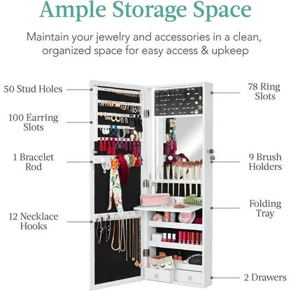 Specchiera portagioie a LED - 4.5 P x 14.5 L x 42.5 A