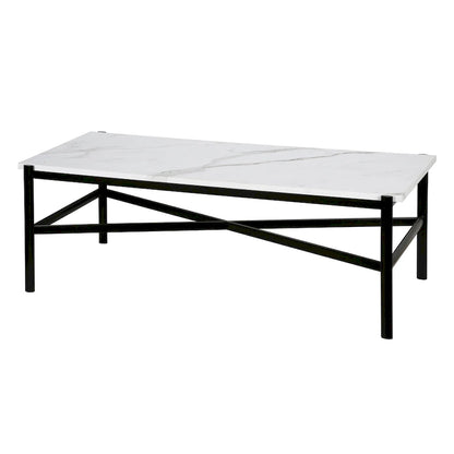 Silver Orchid Nestor Blackened Bronze Marble Coffee Table