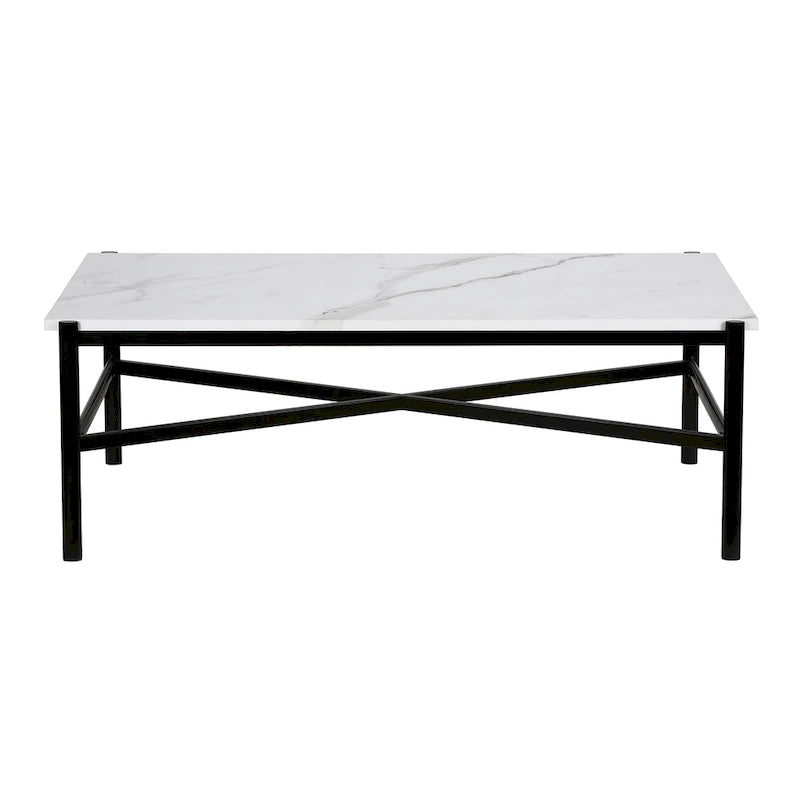 Silver Orchid Nestor Blackened Bronze Marble Coffee Table