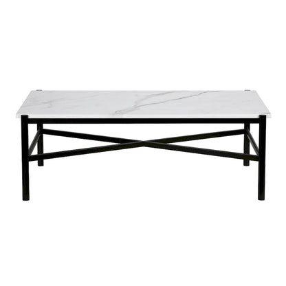 Silver Orchid Nestor Blackened Bronze Marble Coffee Table