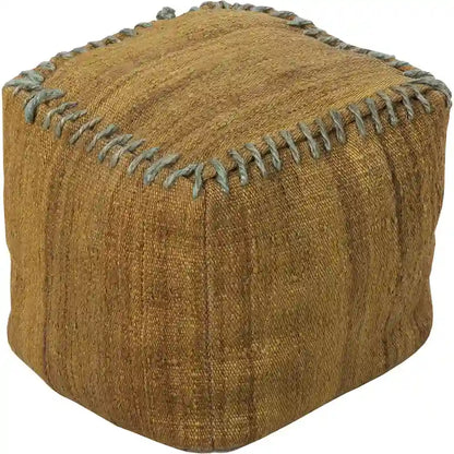 Solid Rosa Square Jute 18-inch Pouf
