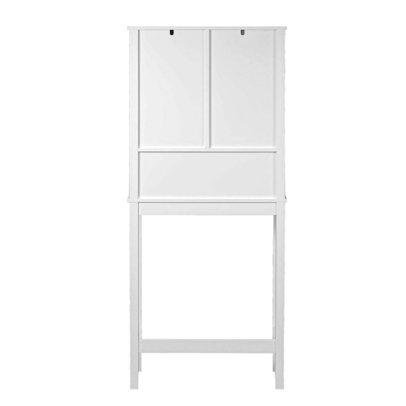 Mobiletto da bagno salvaspazio da sopra il WC in legno MDF bianco stile rustico