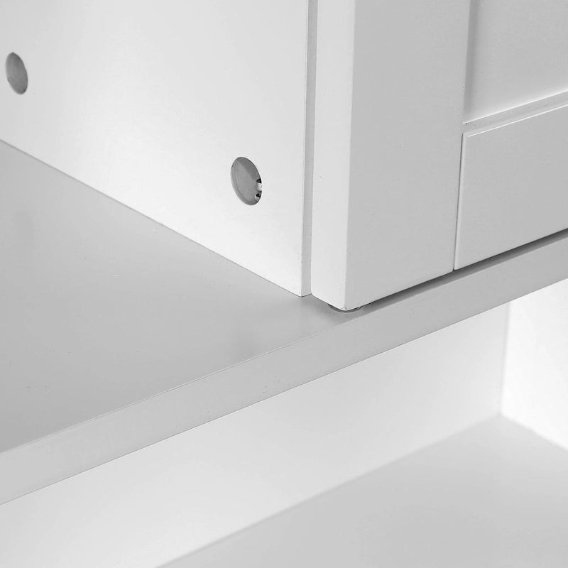 Mobiletto da bagno salvaspazio da sopra il WC in legno MDF bianco stile rustico