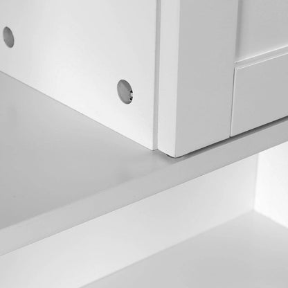 Mobiletto da bagno salvaspazio da sopra il WC in legno MDF bianco stile rustico