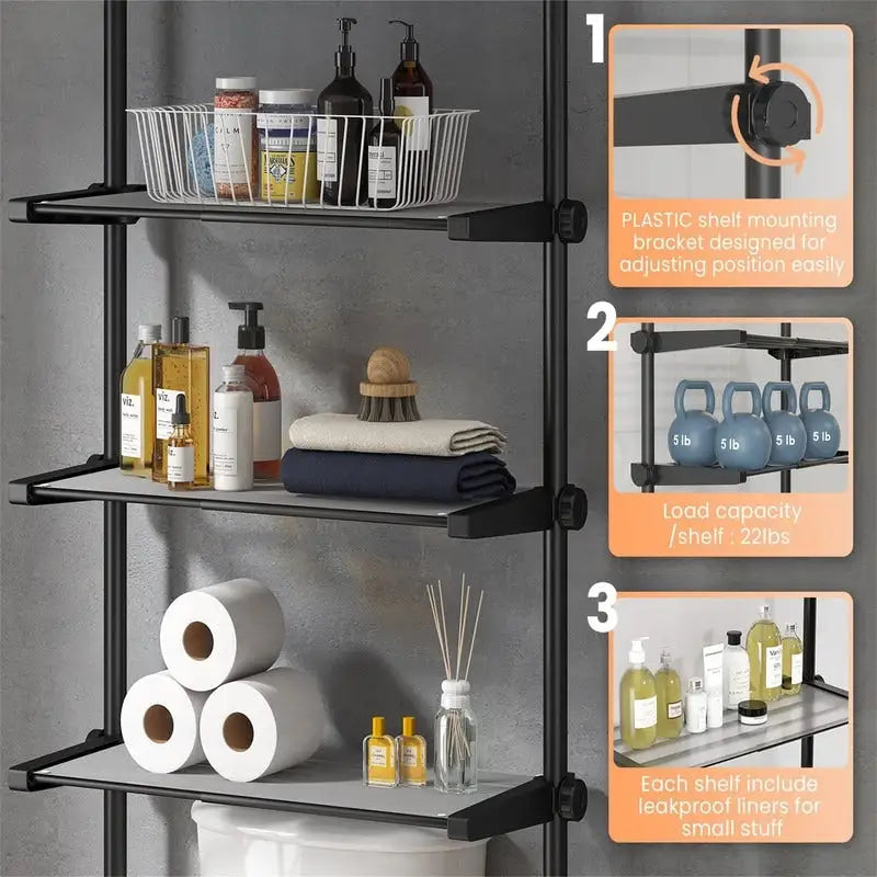Over the Toilet Storage Cabinet - 10.6 D x 33 W x 116 H