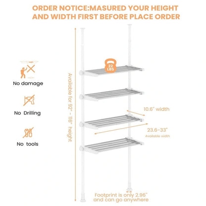 Over the Toilet Storage Cabinet - 10.6 D x 33 W x 116 H