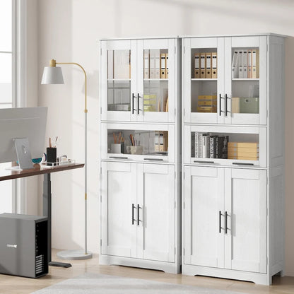 Bathroom Cabinet, Tall Kitchen Pantry Cabinet with Doors and Adjustable Shelf