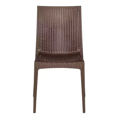 LeisureMod Mace Mid-Century 7-Piece Rectangular Outdoor Dining Set with 4 Side Chairs and 2 Armchairs