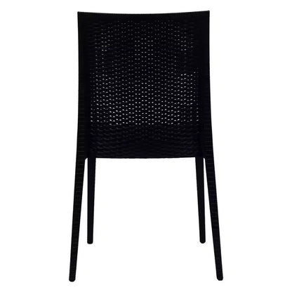 LeisureMod Mace Mid-Century 7-Piece Rectangular Outdoor Dining Set with 4 Side Chairs and 2 Armchairs