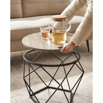 Small Round Coffee Table Set of 2 End Table for Living Room Bedroom Office