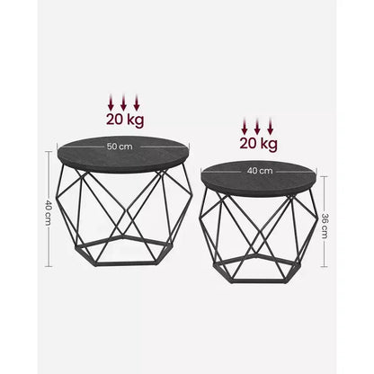 Small Round Coffee Table Set of 2 End Table for Living Room Bedroom Office