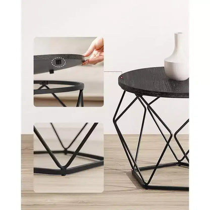 Small Round Coffee Table Set of 2 End Table for Living Room Bedroom Office