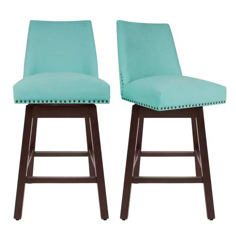 Hyleory 29.5'' Solid Wood Swivel Bar Stool(Set of 2)