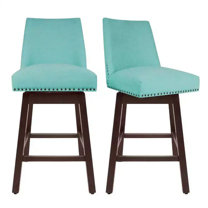 Hyleory 29.5'' Solid Wood Swivel Bar Stool(Set of 2)