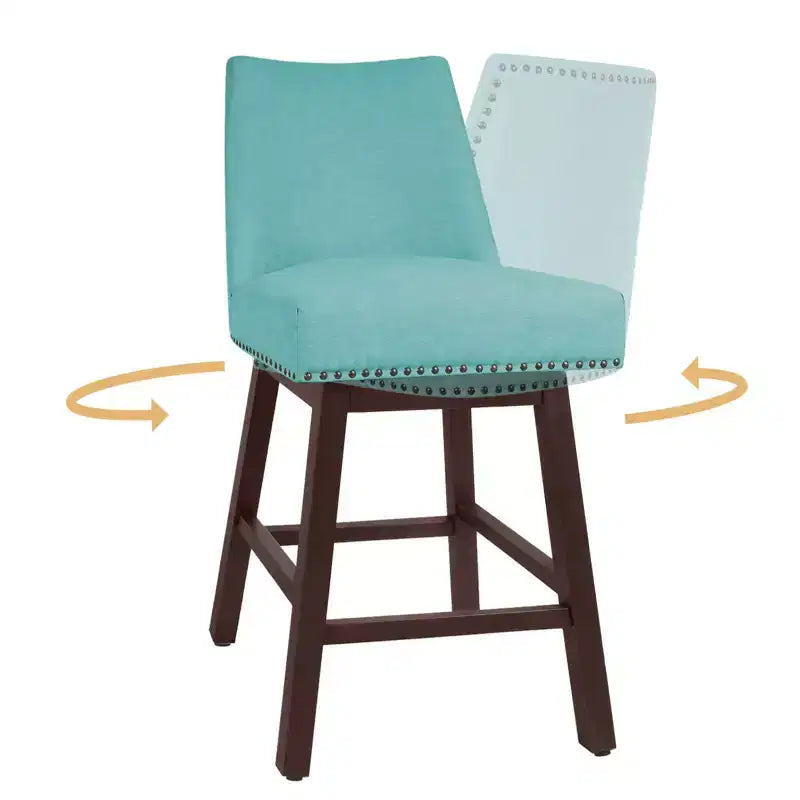 Hyleory 29.5'' Solid Wood Swivel Bar Stool(Set of 2)