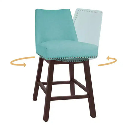 Hyleory 29.5'' Solid Wood Swivel Bar Stool(Set of 2)