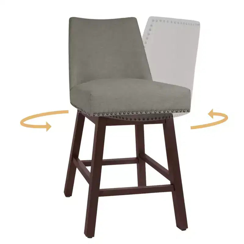 Hyleory 29.5'' Solid Wood Swivel Bar Stool(Set of 2)