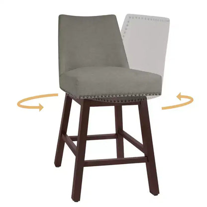 Hyleory 29.5'' Solid Wood Swivel Bar Stool(Set of 2)