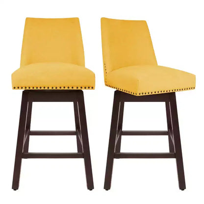Hyleory 29.5'' Solid Wood Swivel Bar Stool(Set of 2)