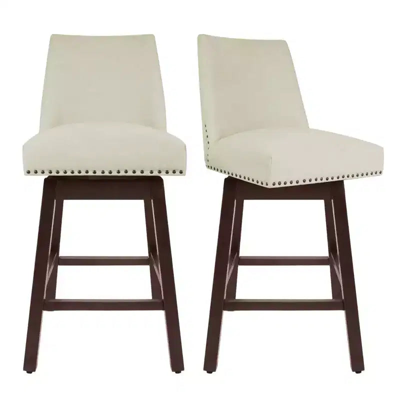 Hyleory 29.5'' Solid Wood Swivel Bar Stool(Set of 2)