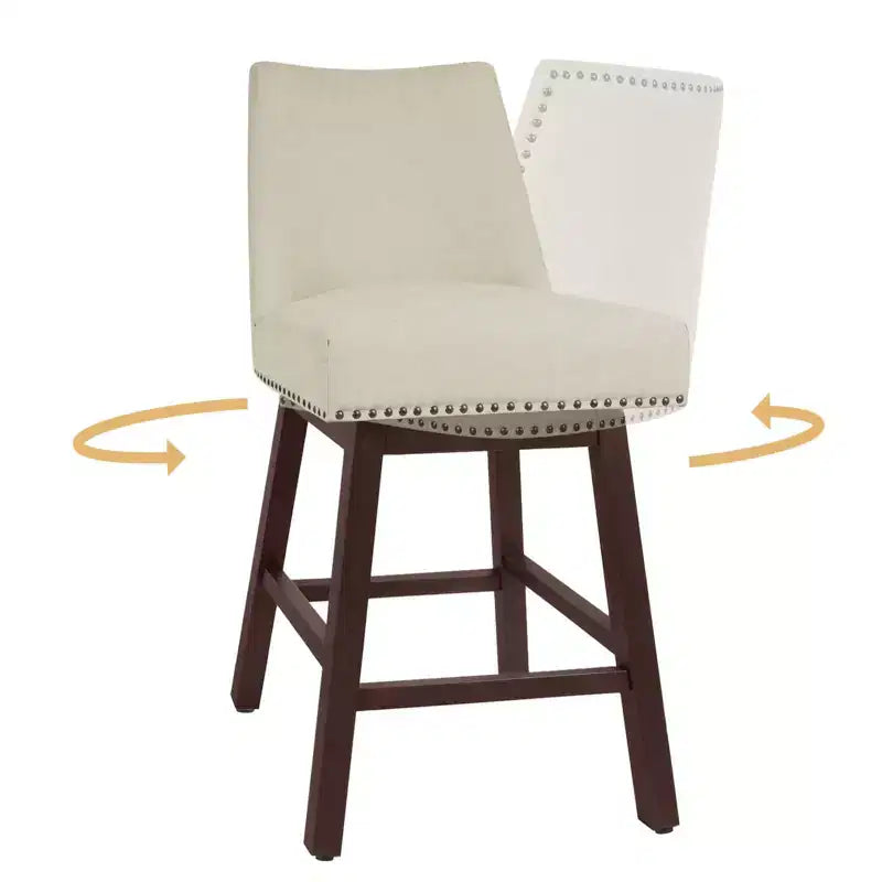 Hyleory 29.5'' Solid Wood Swivel Bar Stool(Set of 2)