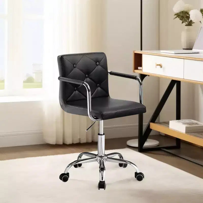 Sedia da lavoro VECELO con rotelle per scrivania da ufficio a casa, regolabile in altezza
