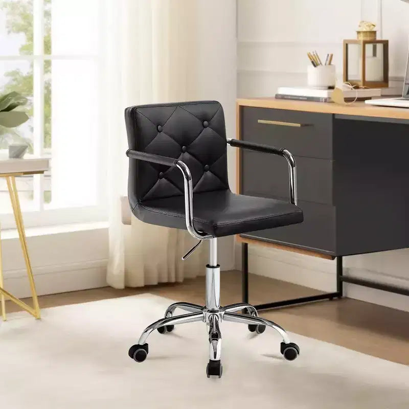 Sedia da lavoro VECELO con rotelle per scrivania da ufficio a casa, regolabile in altezza
