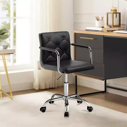 Sedia da lavoro VECELO con rotelle per scrivania da ufficio a casa, regolabile in altezza