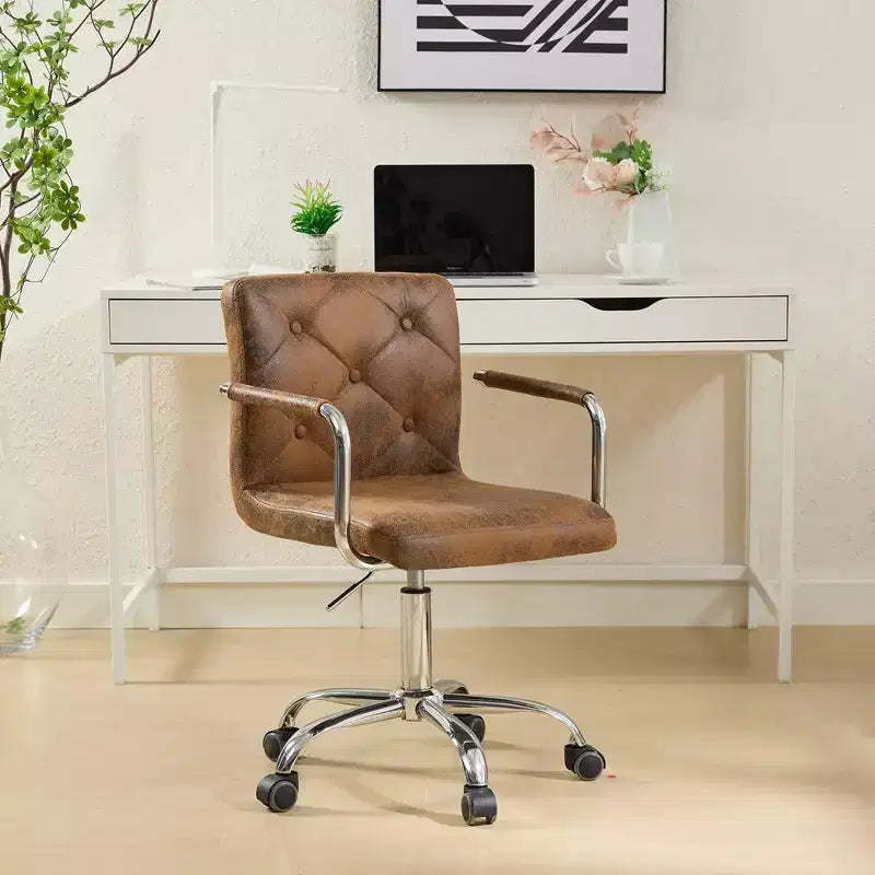 Sedia da lavoro VECELO con rotelle per scrivania da ufficio a casa, regolabile in altezza