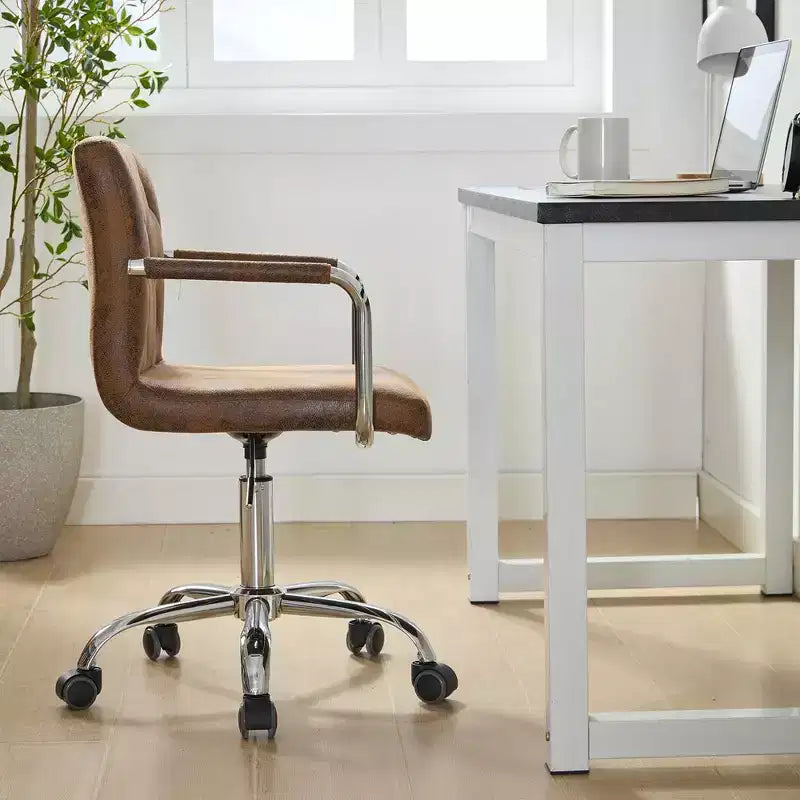 Sedia da lavoro VECELO con rotelle per scrivania da ufficio a casa, regolabile in altezza
