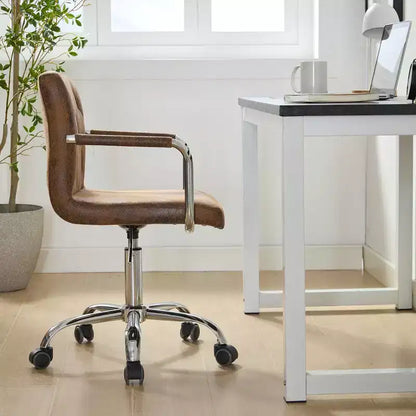 Sedia da lavoro VECELO con rotelle per scrivania da ufficio a casa, regolabile in altezza