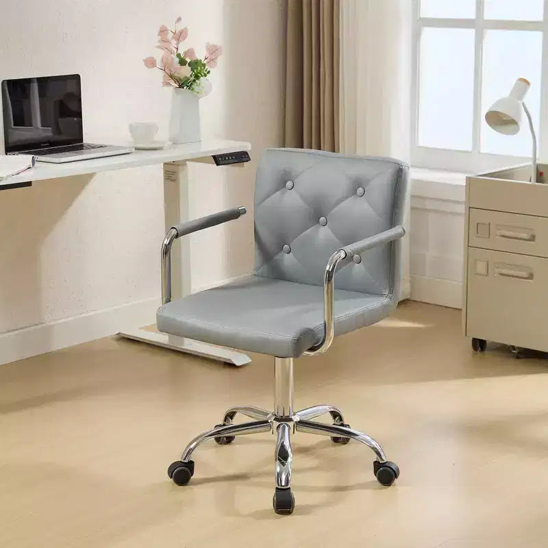 Sedia da lavoro VECELO con rotelle per scrivania da ufficio a casa, regolabile in altezza