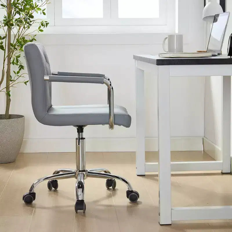 Sedia da lavoro VECELO con rotelle per scrivania da ufficio a casa, regolabile in altezza