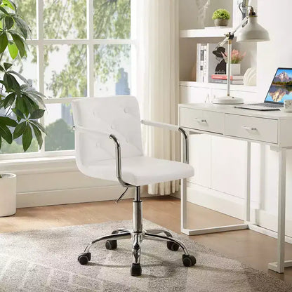 Sedia da lavoro VECELO con rotelle per scrivania da ufficio a casa, regolabile in altezza