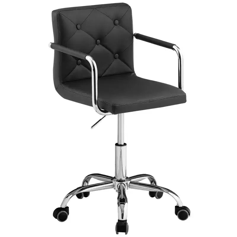 VECELO Rolling Work Chair for Home Office Desk Adjustable Height