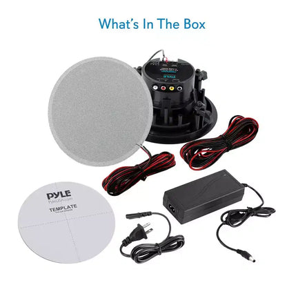 Sistema di Altoparlanti Bluetooth da Incasso a Parete/Soffitto Pyle da 6.5'' con Griglia Magnetica