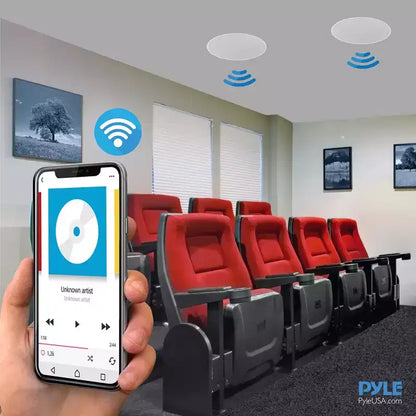 Sistema di Altoparlanti Bluetooth da Incasso a Parete/Soffitto Pyle da 6.5'' con Griglia Magnetica