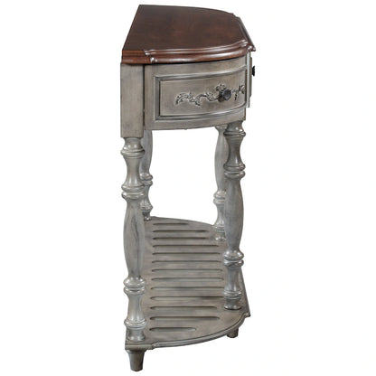 52 Modern and Contemporary Curved Console Table Sofa Table Entryway Table for Hallway Living Room with 4 Drawers and 1 Shelf