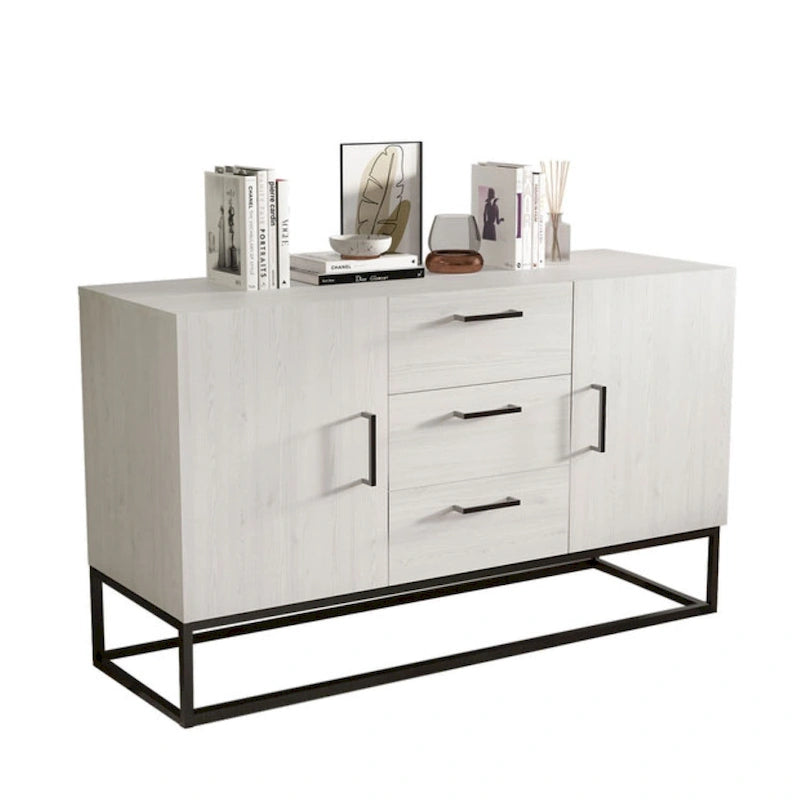 Credenza in Finto Legno con Mobiletto a 3 Cassetti