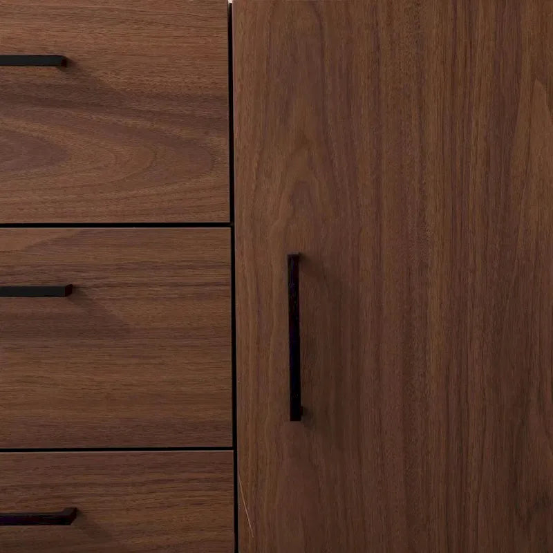 Credenza in Finto Legno con Mobiletto a 3 Cassetti