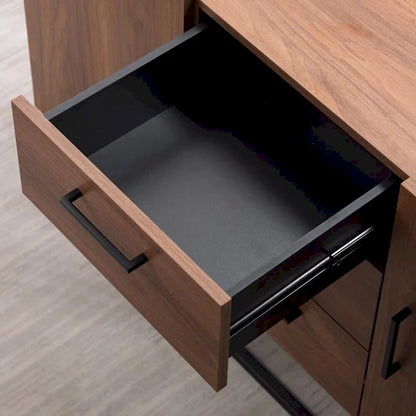 Credenza in Finto Legno con Mobiletto a 3 Cassetti