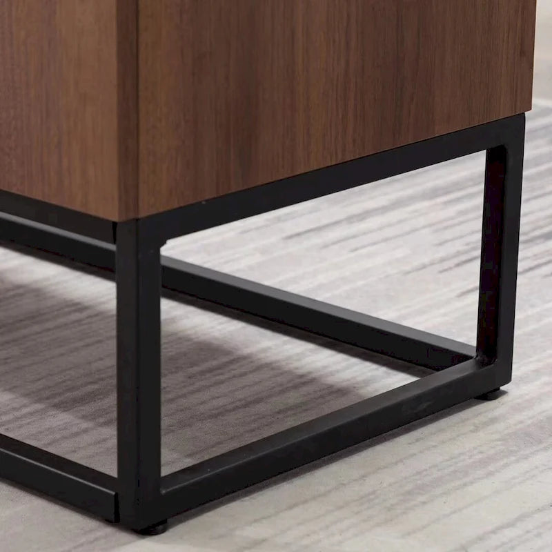 Credenza in Finto Legno con Mobiletto a 3 Cassetti