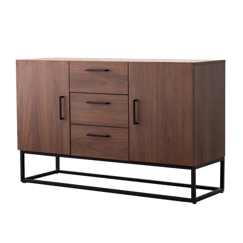 Credenza in Finto Legno con Mobiletto a 3 Cassetti