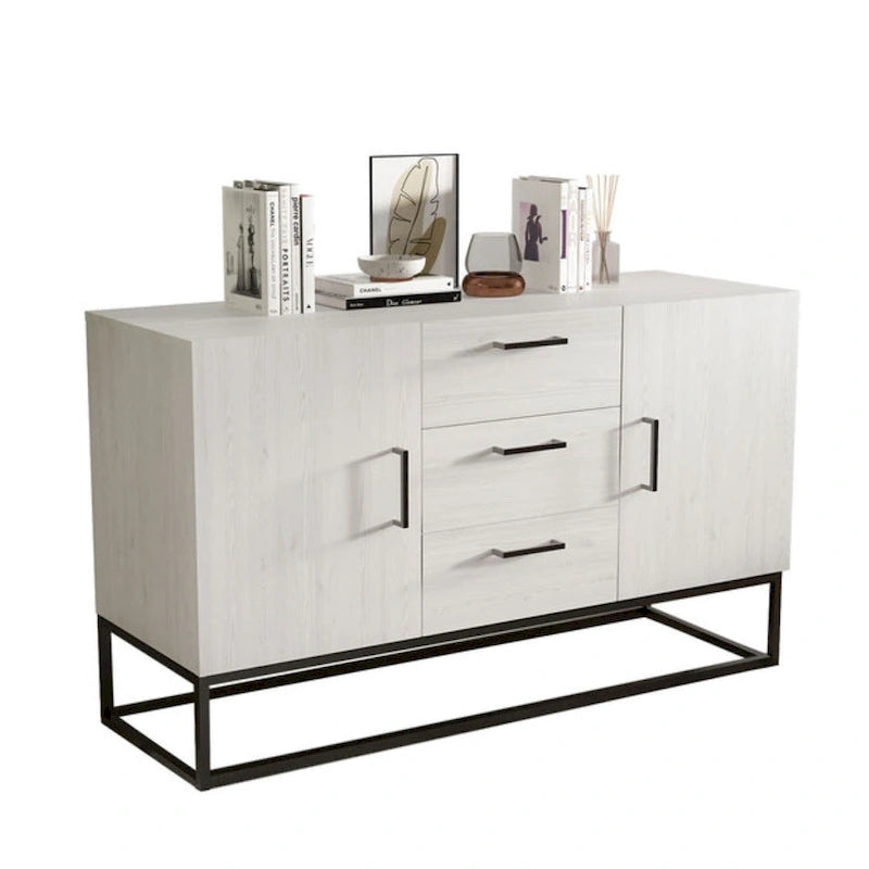 Credenza in Finto Legno con Mobiletto a 3 Cassetti