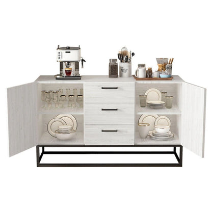 Credenza in Finto Legno con Mobiletto a 3 Cassetti