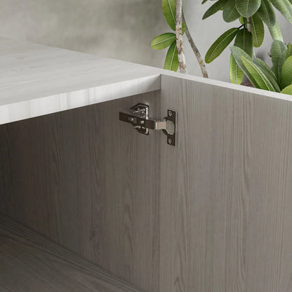 Credenza in Finto Legno con Mobiletto a 3 Cassetti