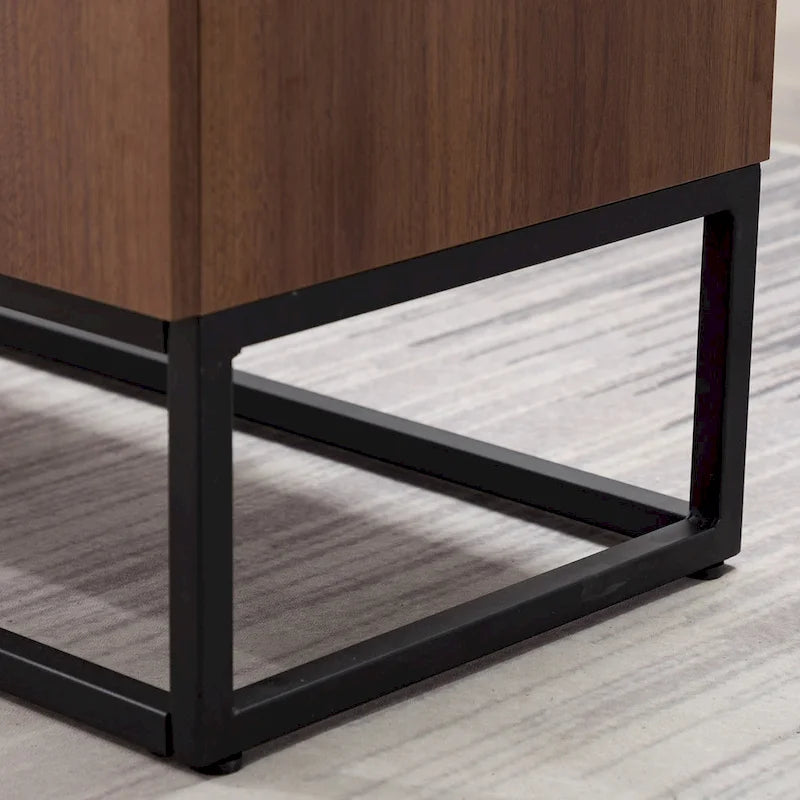 Credenza in Finto Legno con Mobiletto a 3 Cassetti