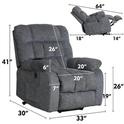 Power Lift Assit and Massage Recliner Chair for Elderly